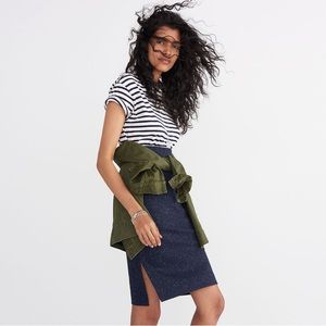 NWT Madewell Column Side-Slit Skirt in Speckle